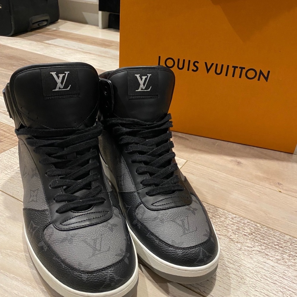 Louis Vuitton Black Monogram High-Top Sneakers